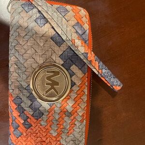 Michael Kors Multicolor Woven Clutch